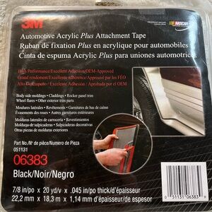 3M Automotive Acrylic Plus Attachment Tape  7/8 in x 20 yd